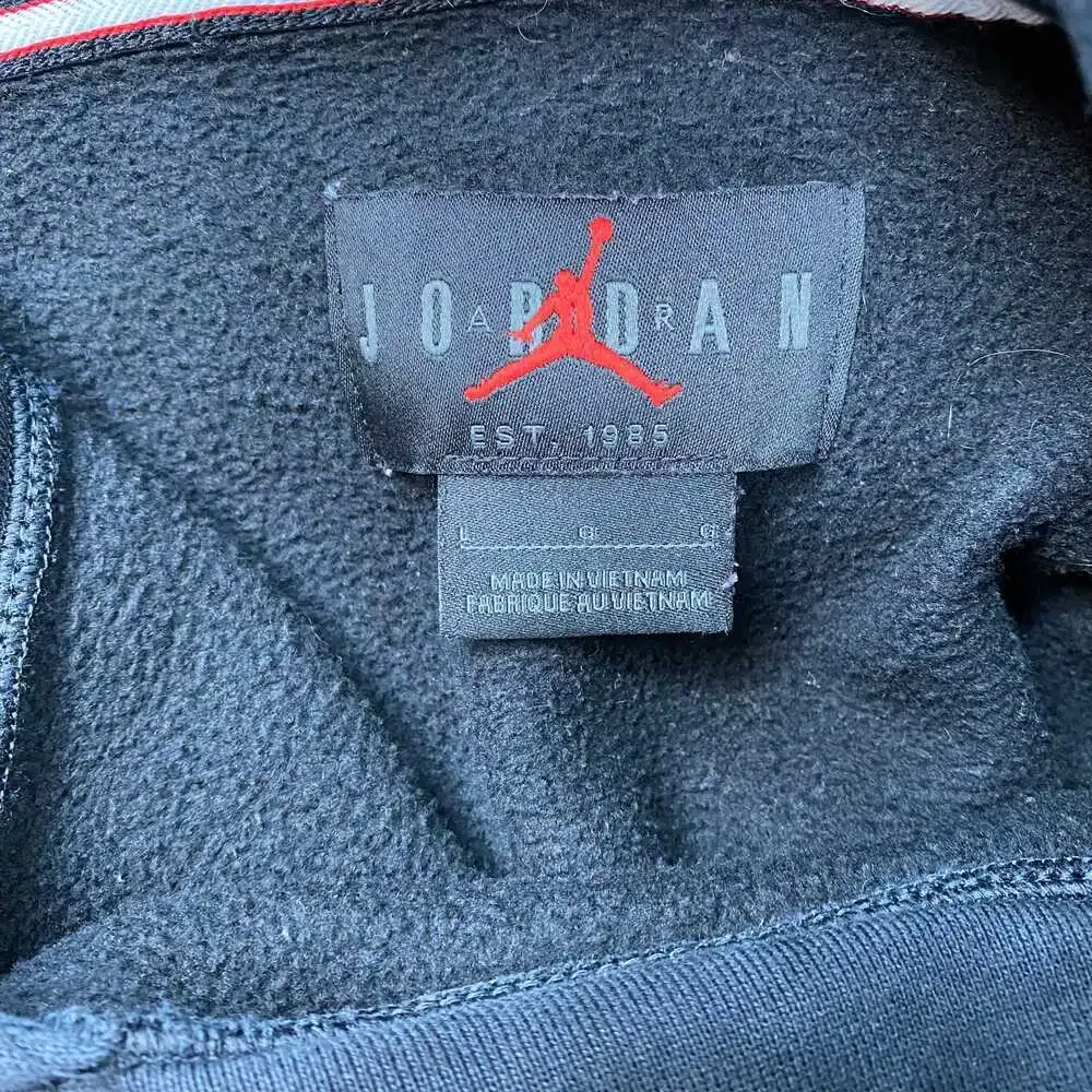 Jordan Black Cotton-Polyester Basic Hoodie | Men’s Size L